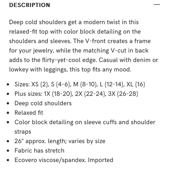 NWOT Flowy Color Block Dolman Cold Shoulder Top - Picture 11 of 16